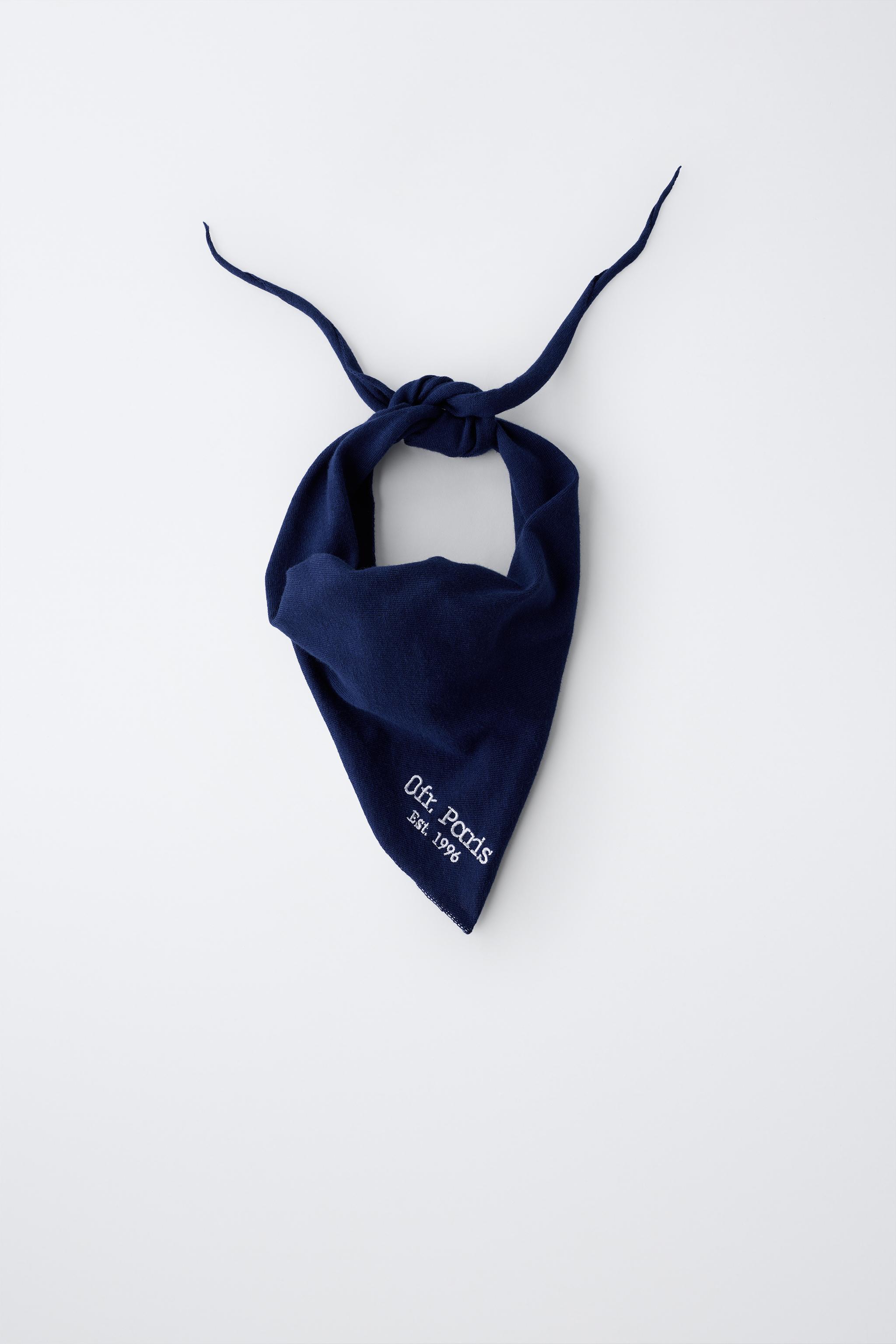 FOULARD TOUR DU COU INSCRIPTION BRODÉE 0FR. PARIS X ZARA
